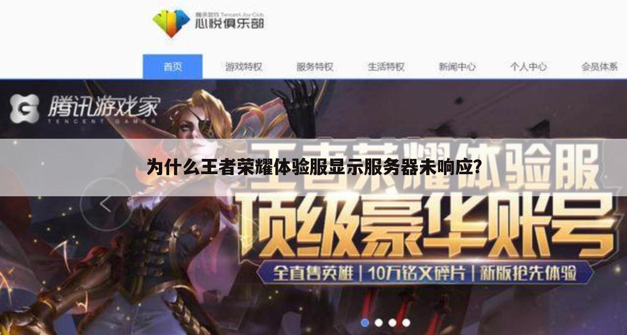 为什么王者荣耀体验服显示服务器未响应?