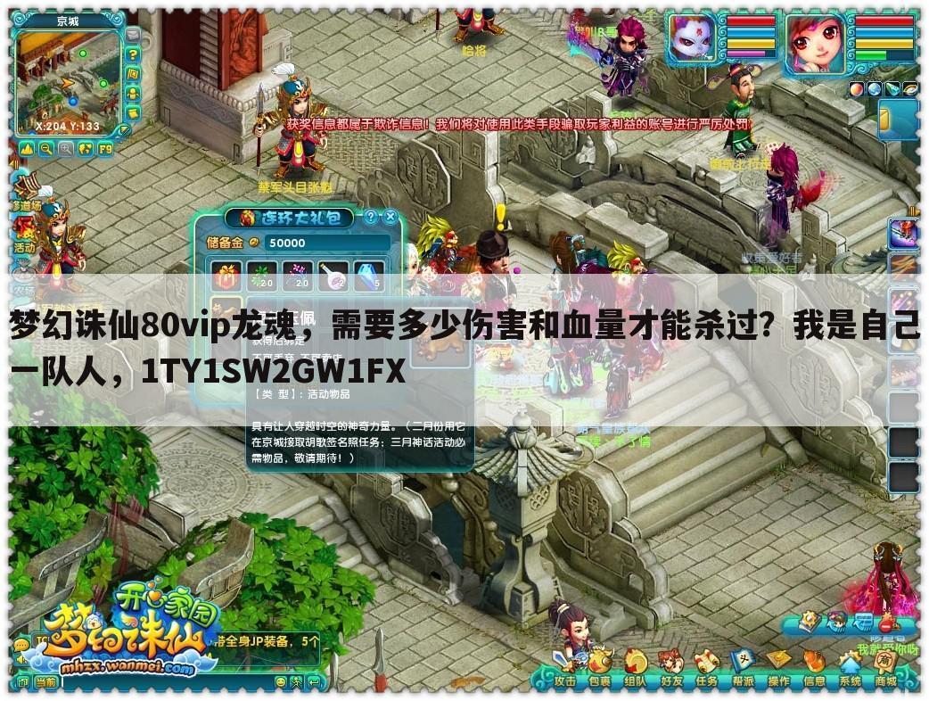 梦幻诛仙80vip龙魂,需要多少伤害和血量才能杀过?我是自己一队人,1TY1SW2GW1FX