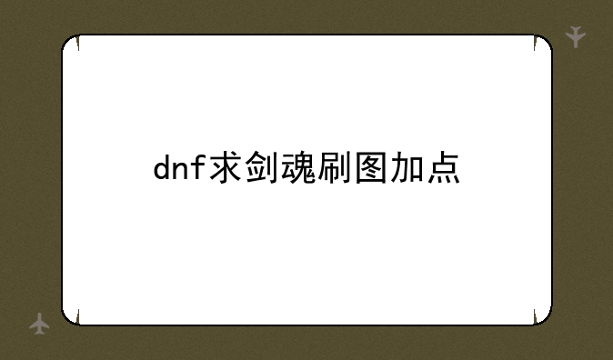 dnf求剑魂刷图加点