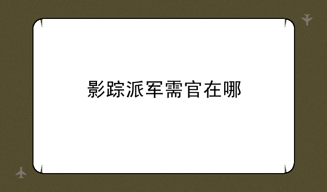 影踪派军需官在哪