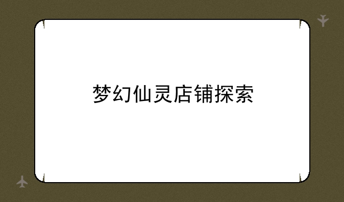 梦幻仙灵店铺探索