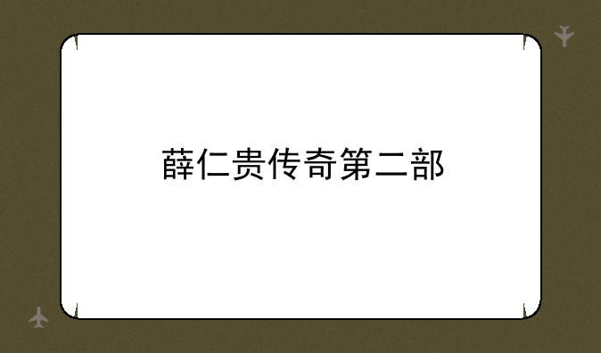 薛仁贵传奇第二部