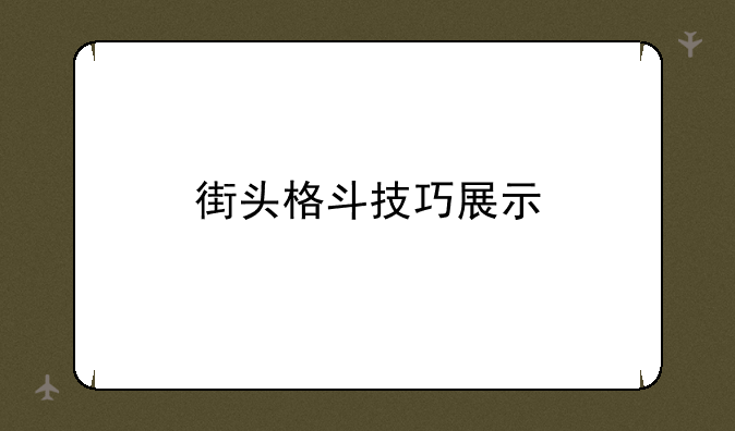 街头格斗技巧展示