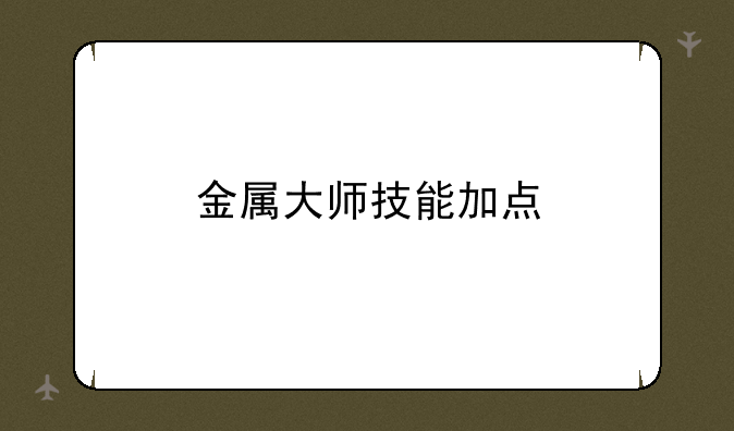 金属大师技能加点