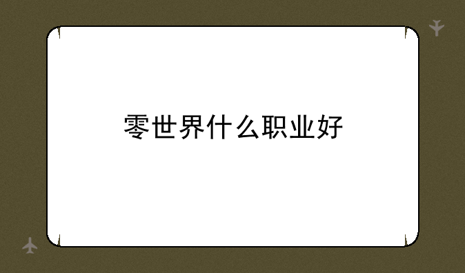 零世界什么职业好