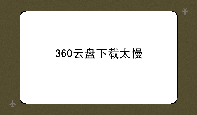 360云盘下载太慢