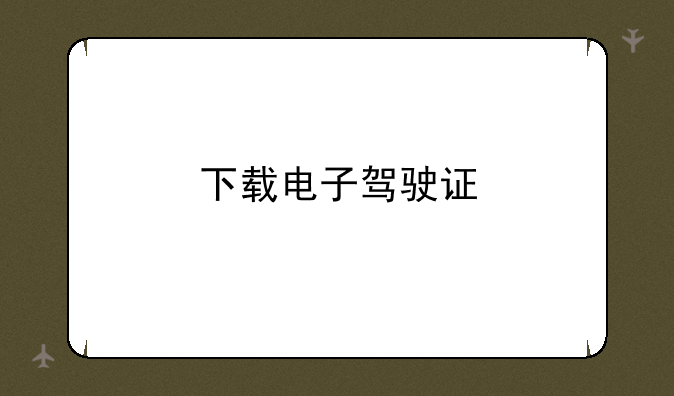 下载电子驾驶证
