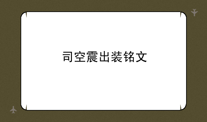 司空震出装铭文
