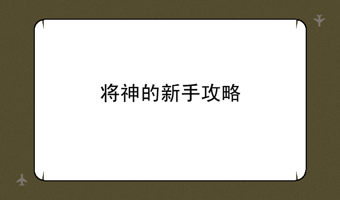 将神的新手攻略
