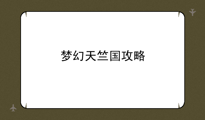 梦幻天竺国攻略