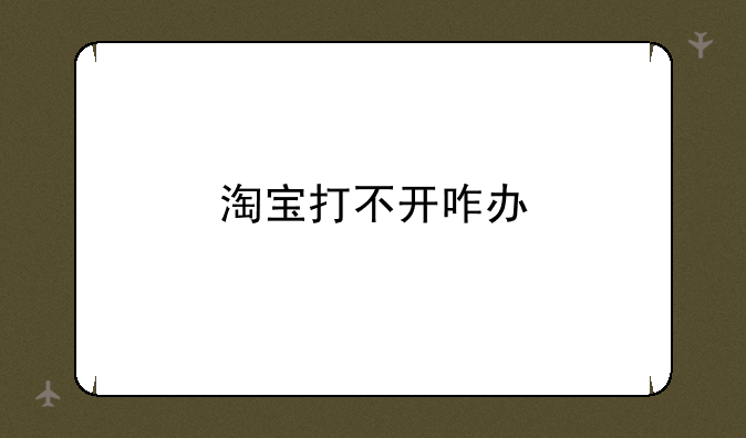 淘宝打不开咋办