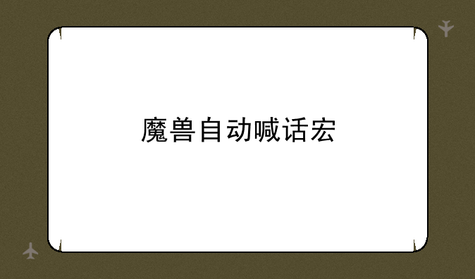 魔兽自动喊话宏