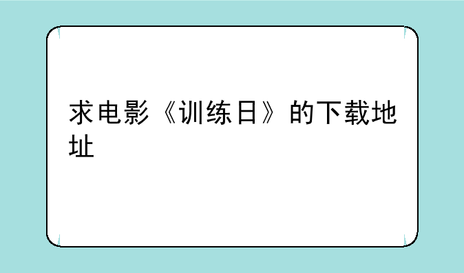 求电影《训练日》的下载地址