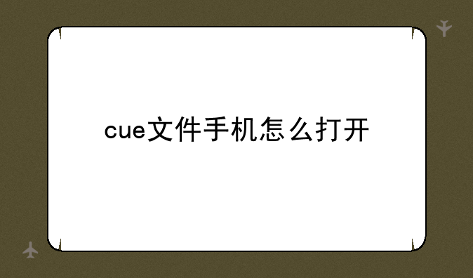 cue文件手机怎么打开
