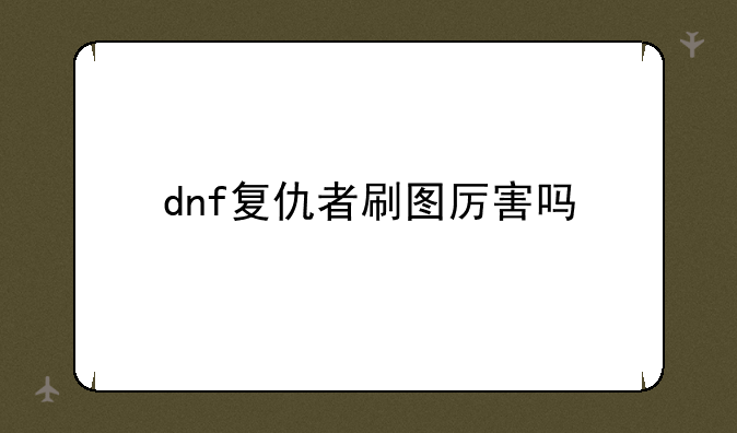 dnf复仇者刷图厉害吗