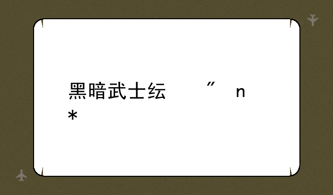 黑暗武士纯刷图加点