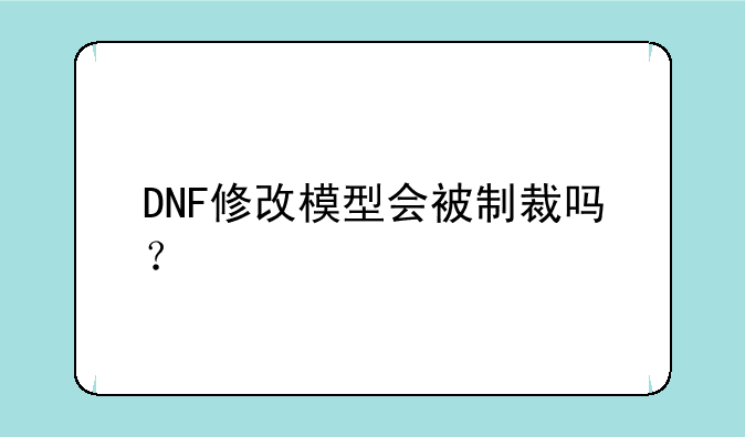 DNF修改模型会被制裁吗？
