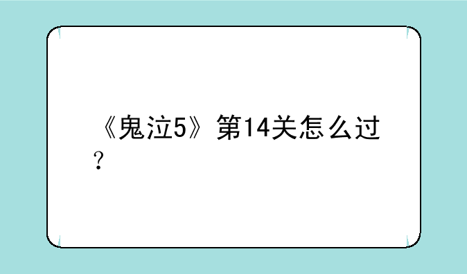 《鬼泣5》第14关怎么过？