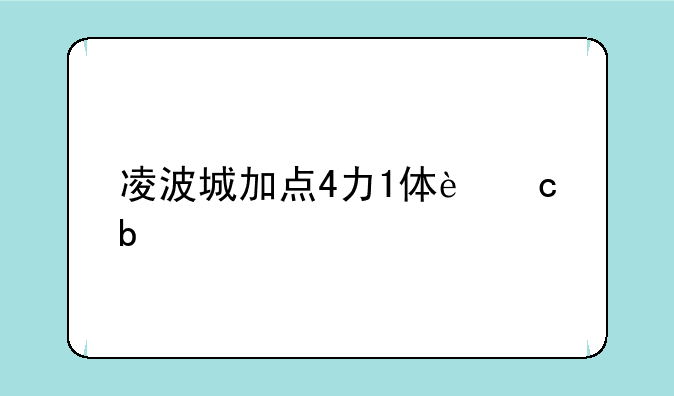凌波城加点4力1体还是1耐