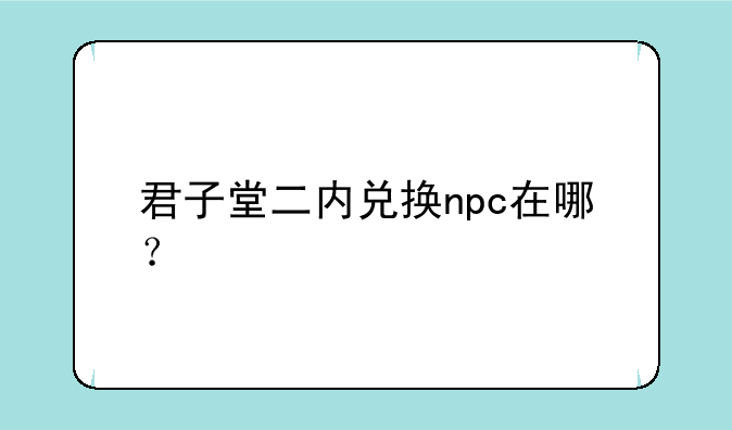 君子堂二内兑换npc在哪？
