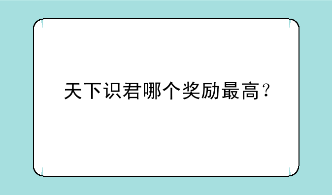 天下识君哪个奖励最高？