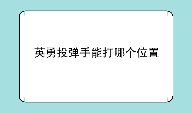英勇投弹手能打哪个位置