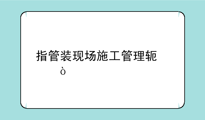 指管装现场施工管理软件？