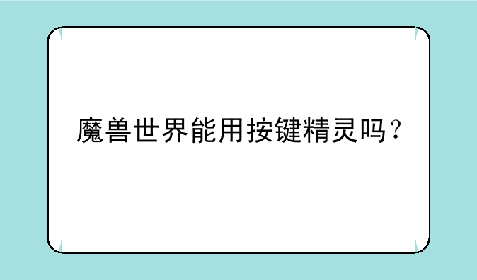 魔兽世界能用按键精灵吗？