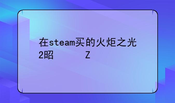 在steam买的火炬之光2是中文版吗？