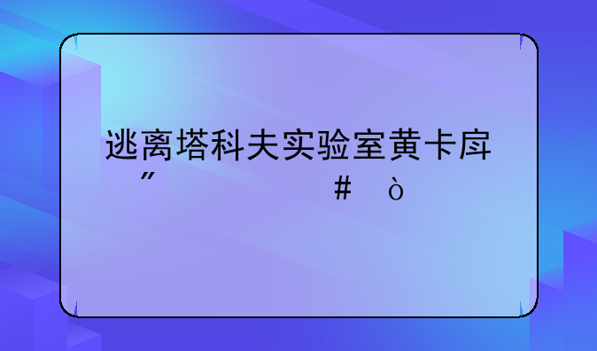 逃离塔科夫实验室黄卡房刷什么？