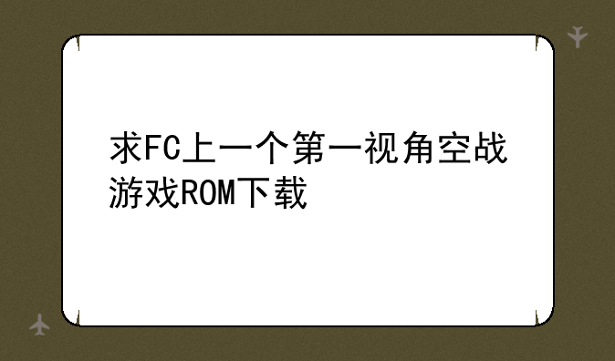求FC上一个第一视角空战游戏ROM下载