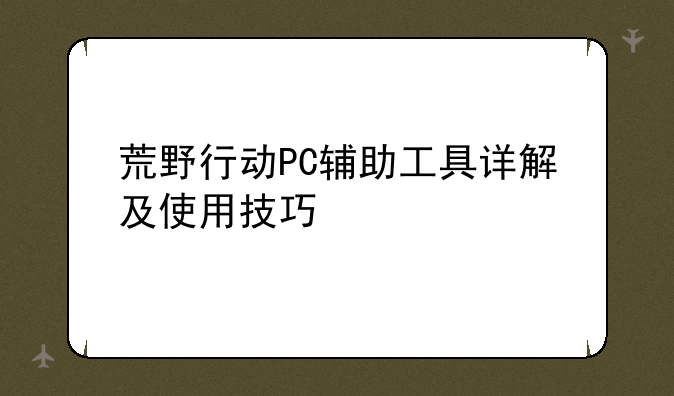 荒野行动PC辅助工具详解及使用技巧
