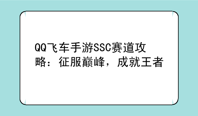 QQ飞车手游SSC赛道攻略：征服巅峰，成就王者