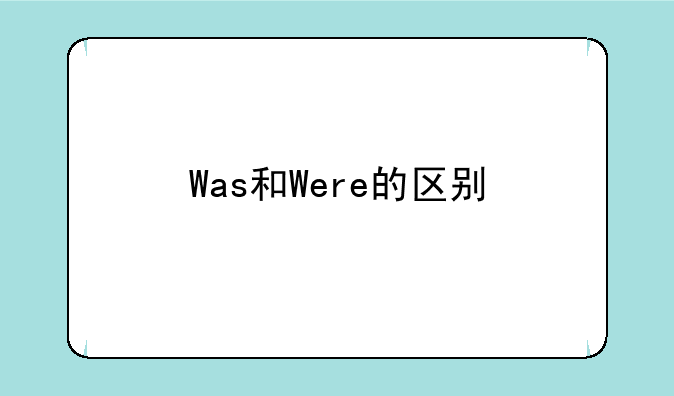 Was和Were的区别