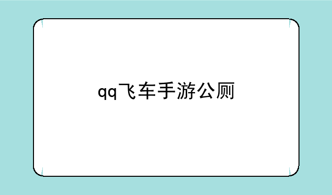 qq飞车手游公厕