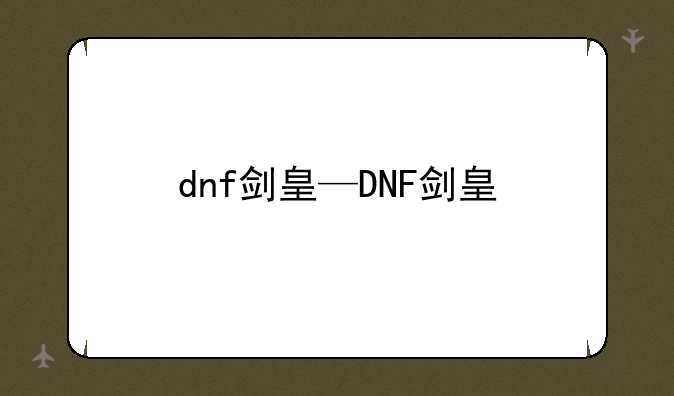 dnf剑皇—DNF剑皇
