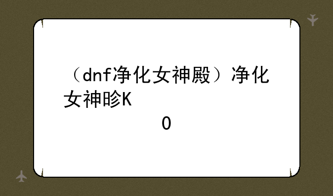 （dnf净化女神殿）净化女神是谁