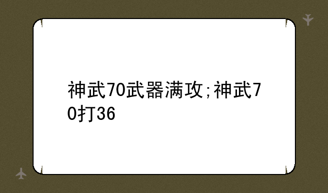 神武70武器满攻;神武70打36