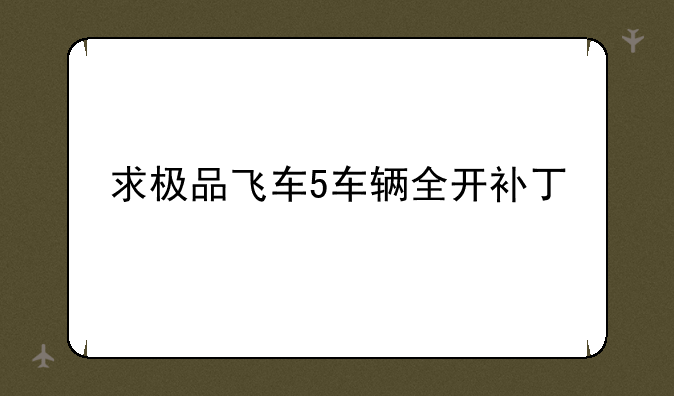 求极品飞车5车辆全开补丁