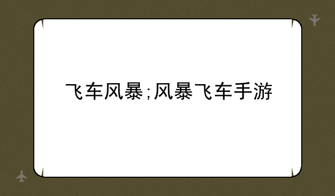 飞车风暴;风暴飞车手游