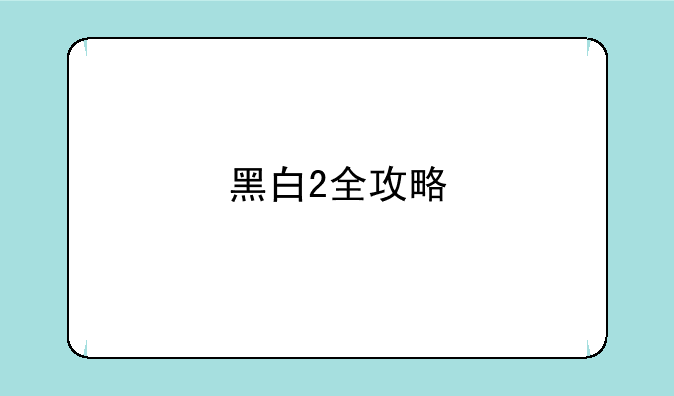 黑白2全攻略