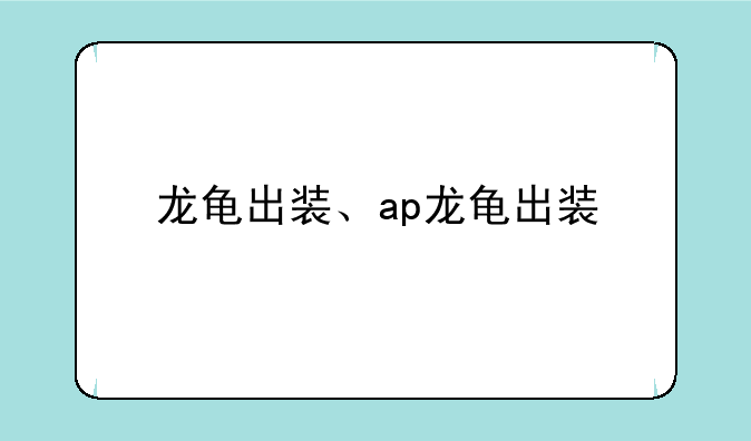 龙龟出装、ap龙龟出装