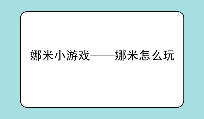 娜米小游戏——娜米怎么玩