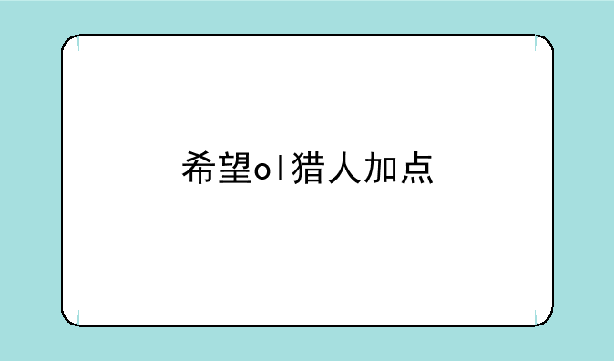 希望ol猎人加点